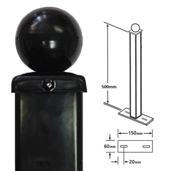 Universal Bolt Down Gate/Railing Post - 50mm