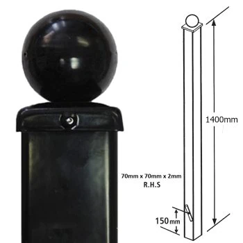Universal Bolt Down Gate/Railing Post - 70mm