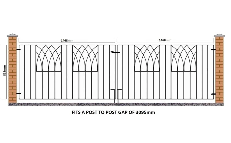 Abbey Double Gate - 812mm (32") High - Image 4