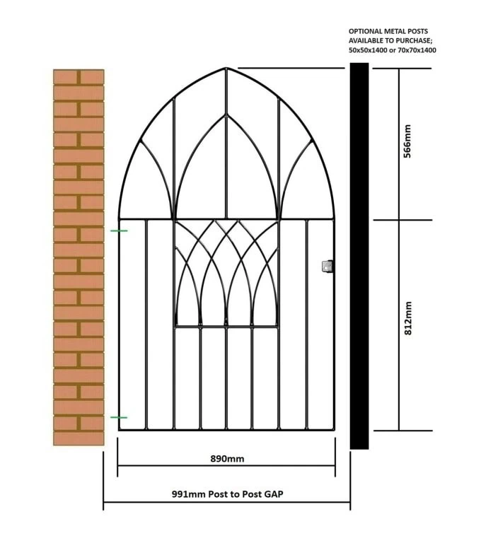 Abbey Bow Top Short Garden Gate - Image 3