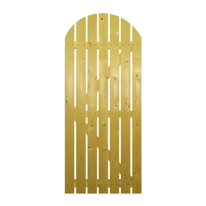 Carlton Single Timber Gate – Bow Top - Open Board