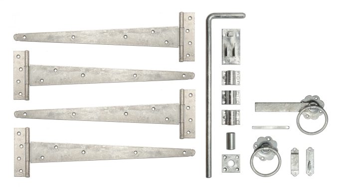 Timber Gate Double Fittings - T-Hinge + Latch - 18" - Image 2