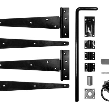 Timber Gate Double Fittings - T-Hinge + Latch - 18"