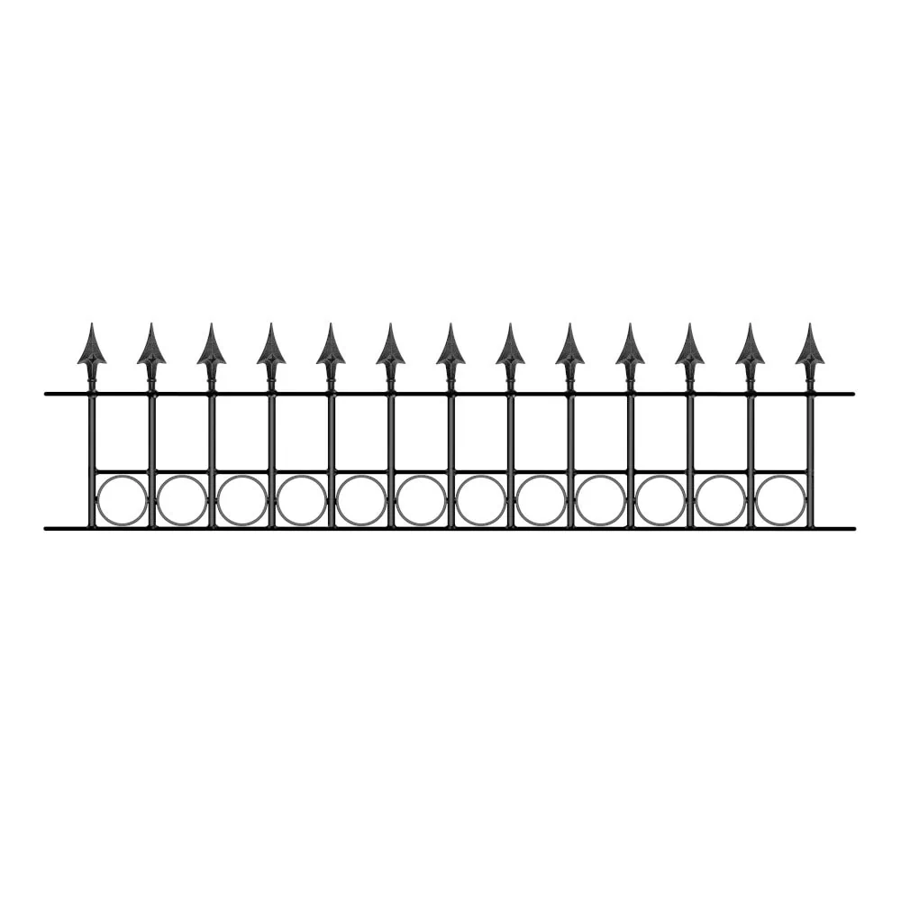 Balmoral Garden Railing Panel – Flat with Rings – 559mm (22″) High
