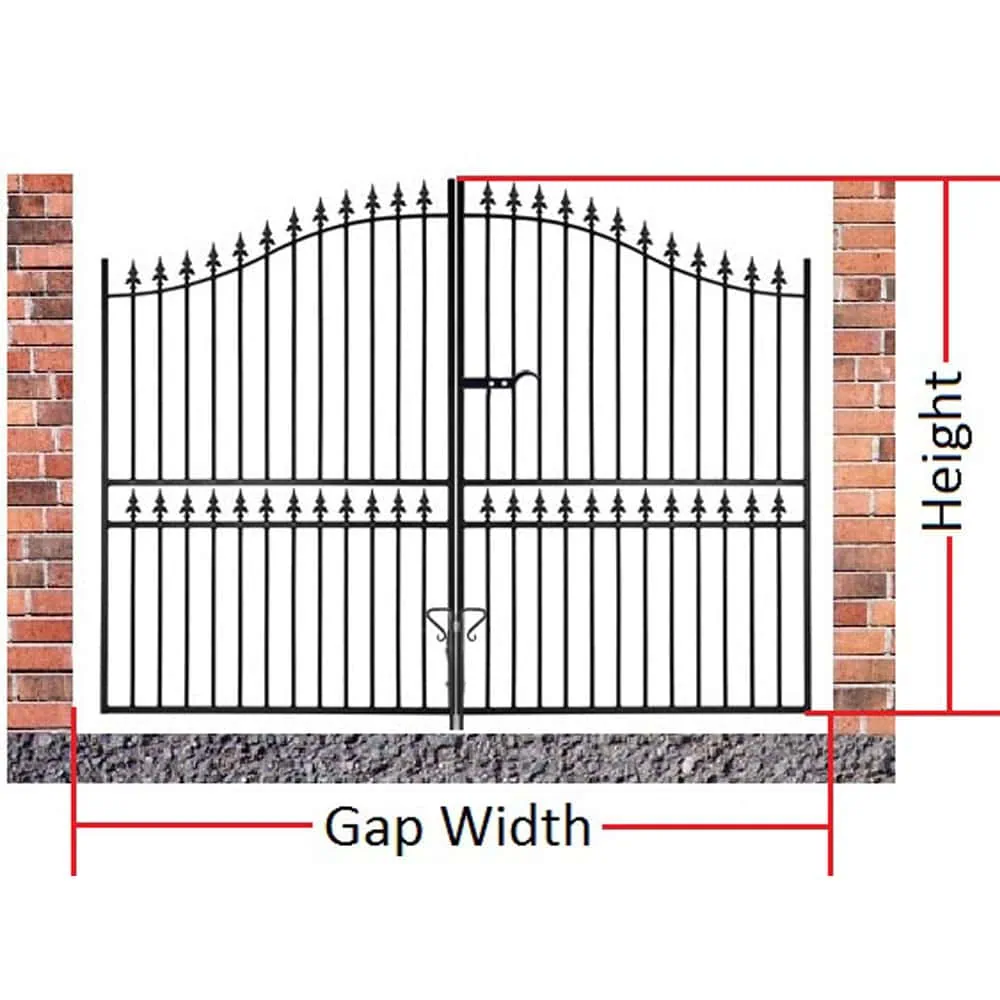 Corfe Double Driveway Gate – Tall Bow Top – 2083mm (82″) High - Image 2