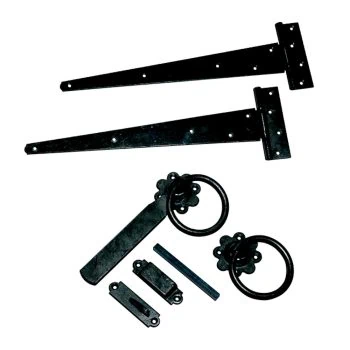 Timber Gate Fittings - T-Hinge + Latch - 18"