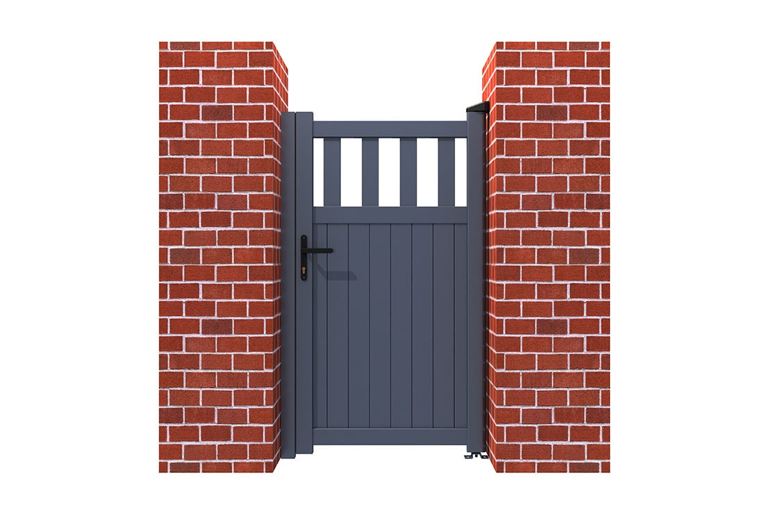 Partial Privacy Pedestrian Gate - Solid vertical infill - Image 4