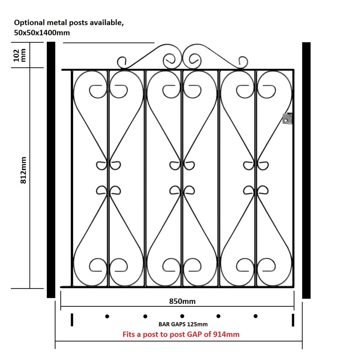 Regent Garden Gate – 914mm (36") High - Image 4