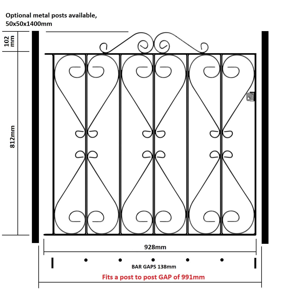 Regent Garden Gate – 914mm (36") High - Image 2