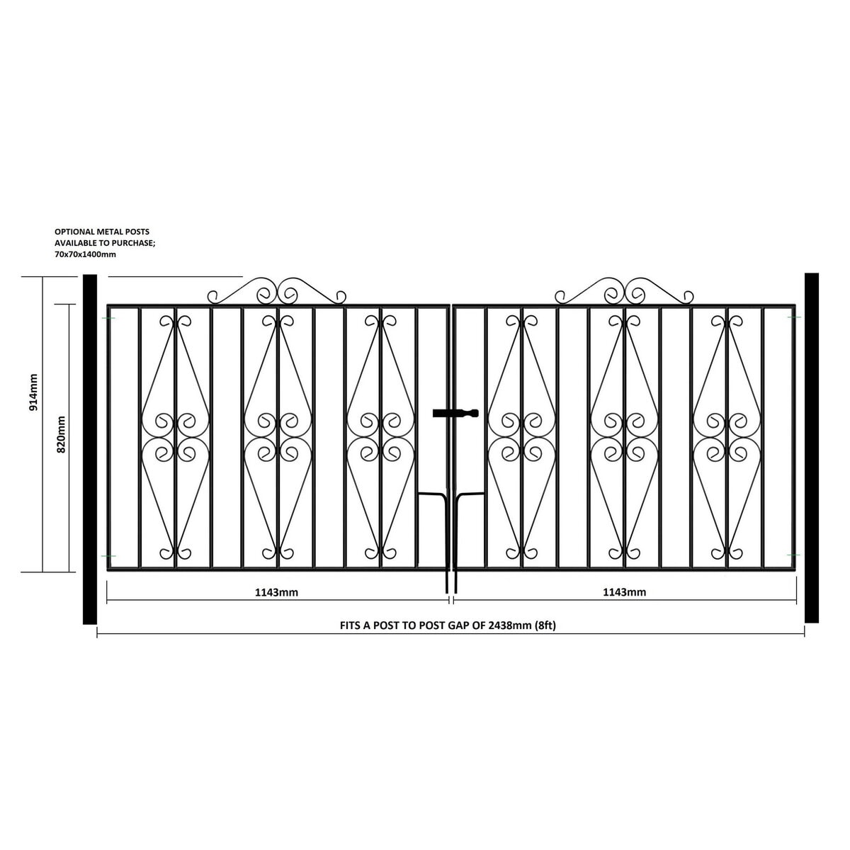 Stirling Driveway Gate – 914mm (36") High - Image 3