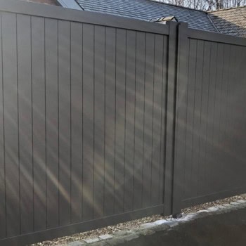 Double Swing Gate - Solid vertical infill flat top
