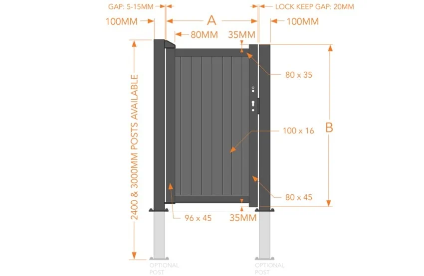Pedestrian Gate - Solid vertical infill - Image 2