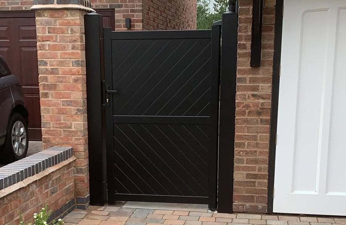 Pedestrian Gate – Solid diagonal infill